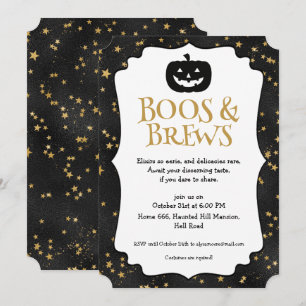 Convite Padrão de Estrelas de Festa de Halloween