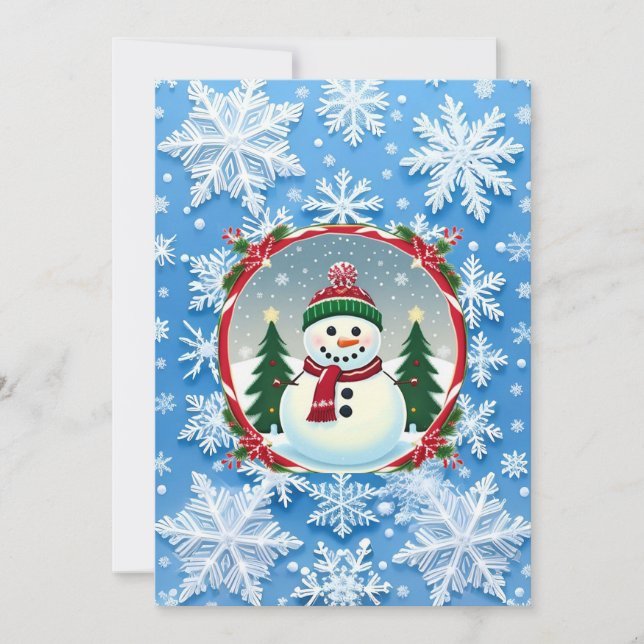 Convite Padrão de Floco de Neve de Natal (Frente)