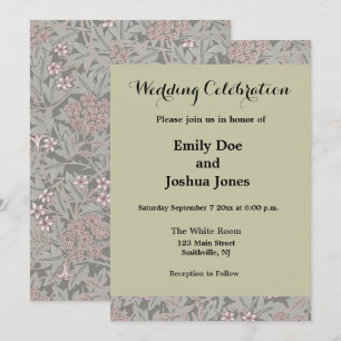 Convite Padrão de Flor de Jasmim de William Morris