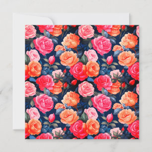 Convite Padrão de Flores em Flor de Rosas-80037 