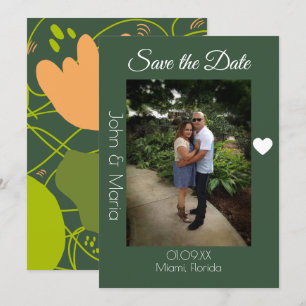 Convite Padrão de Formas de abstrato Cactus Salve a Data