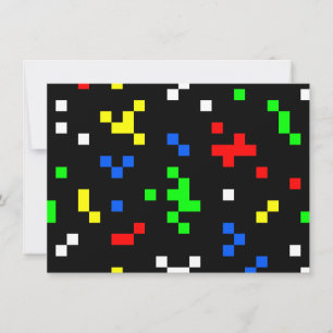 Convite Padrão de Gráficos de Vídeo Game Retro de 8 Bits