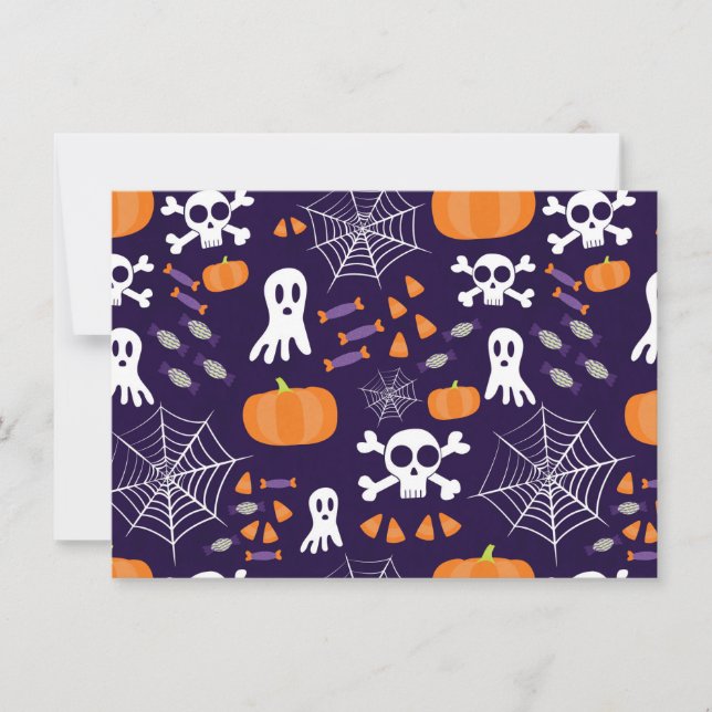 Convite Padrão de Halloween divertido (Frente)