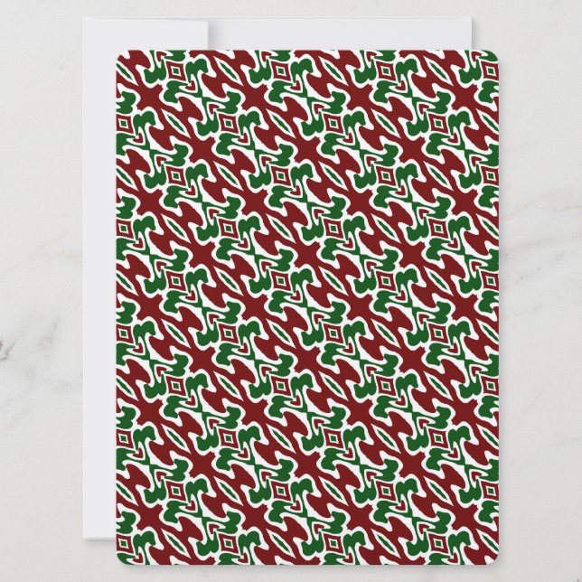 Convite Padrão de Listra de Natal Retro Mod Trippy Squiggl (Frente)