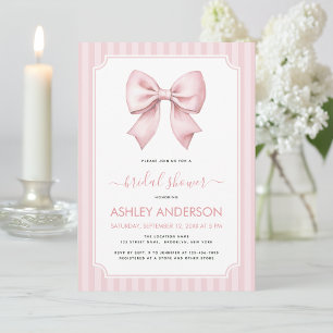 Convite Padrão de Listras Rosa Arco de Casamento Coquette