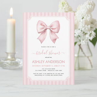 Convite Padrão de Listras Rosa Arco de Casamento Coquette