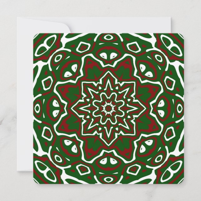 Convite Padrão de Mandala de Natal Groovy Eclectic Ornate (Frente)