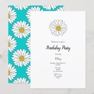 Convite Padrão de margarida amarela-marisca-amarela