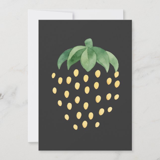 Convite Padrão de Morango Dourado (Frente)