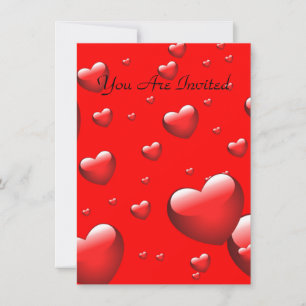 Convite Padrão de muitos coração flutuante.