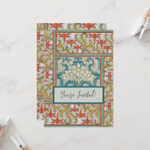 Convite Padrão de Narciso Art Nouveau Antigo Verneuil