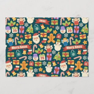 Convite Padrão de Natal Elegante - Design Feliz Natal