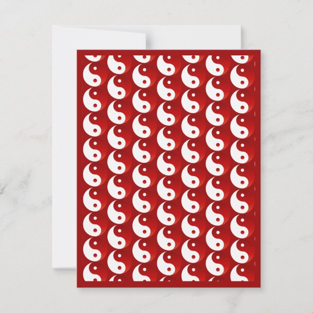 Convite Padrão de Natal Red Yin e Yang (Frente)