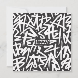 Convite Padrão de Nome Personalizado com Grafite — Urbano 