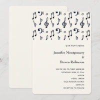 Padrão de Notas Musicais Fofo para Casamento