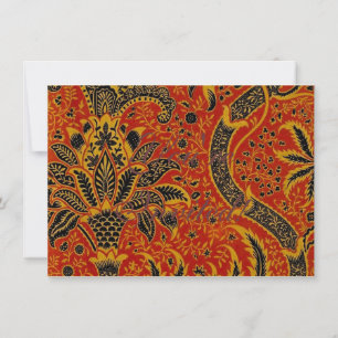 Convite Padrão de Papel de Carteira Vermelho Têxtil Anti