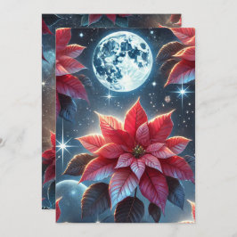 Convite Padrão de Poinsettia Moonlit Imprimível do Scrapbo