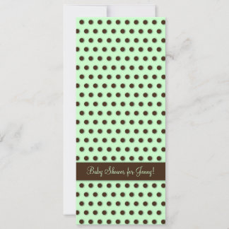 Convite Padrão de Polkadot Castanho-Chocolate