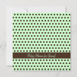 Convite Padrão de Polkadot Castanho-Chocolate