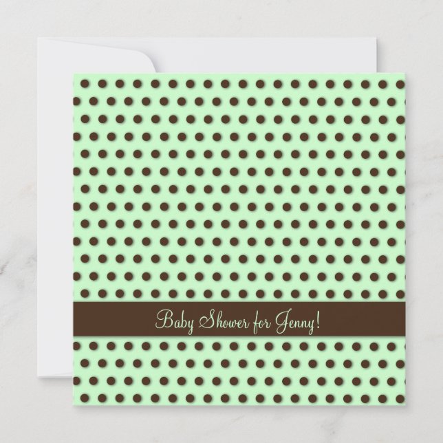 Convite Padrão de Polkadot Castanho-Chocolate (Frente)