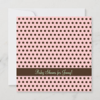Convite Padrão de Polkadot Castanho-Chocolate