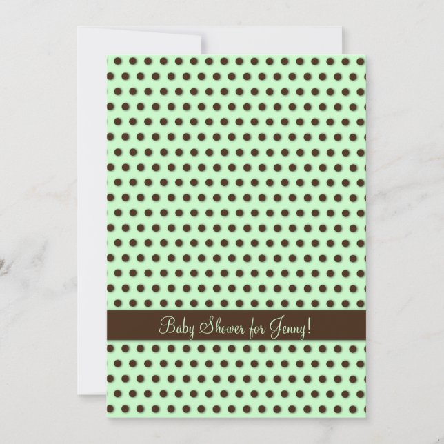 Convite Padrão de Polkadot Castanho-Chocolate (Frente)