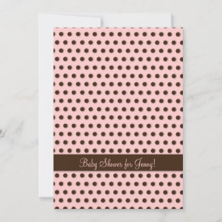 Convite Padrão de Polkadot Castanho de Chocolate