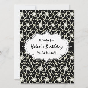 Convite Padrão de Starry Night Elegant Art Deco Starburst