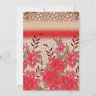 Convite Padrão de tecido colorido com floral intrincado
