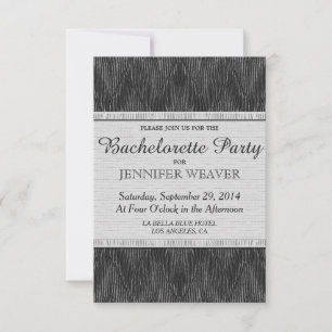 Convite Padrão de Tecido preto-e-branco Satin Faux