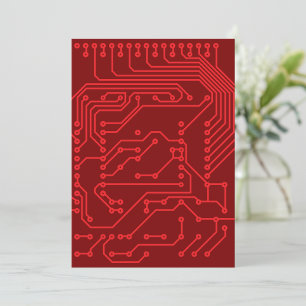 Convite Padrão de Tecnologia de Placa de Circuito Vermelho