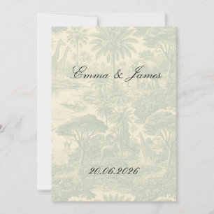 Convite Padrão de Toalete da Selva Design Cênico Tropical