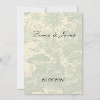 Convite Padrão de Toalete da Selva Design Cênico Tropical