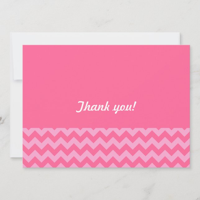 Convite Padrão de Zigzag Chevron Rosa (Frente)