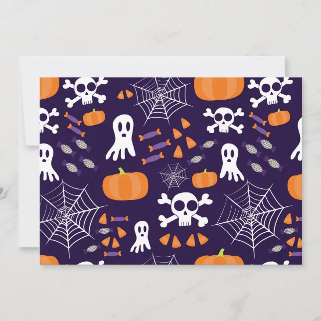Convite Padrão Divertido de Halloween (Frente)