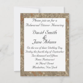Convite Padrão do ouro - janto de ensaio de casamento