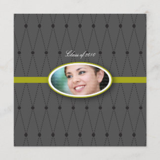 Convite Padrão Elegante do Harlequin:Verde