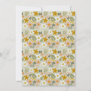 Convite Padrão Floral Botânico Vintage Sem Costura