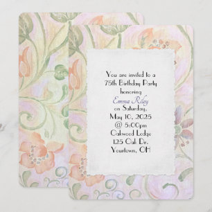 Convite padrão floral de aquarela antiquado