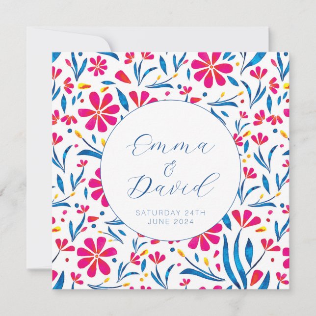Convite Padrão Floral de Uplifting Personalizado (Frente)
