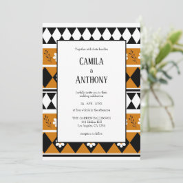 Convite Padrão Floral do Diamante de Flor de Faixa de Fron