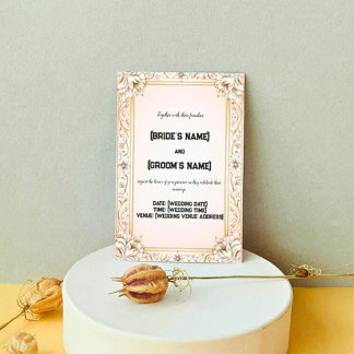 Convite Padrão Floral Personalizado Belo Casamento