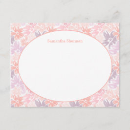 Convite Padrão Floral Rosa E Roxo Obrigado Papel De Carta