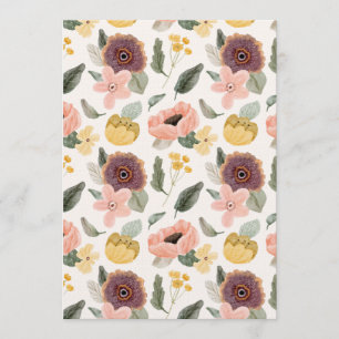 Convite Padrão Floral Seamless em Aquarela Pastel   Suave