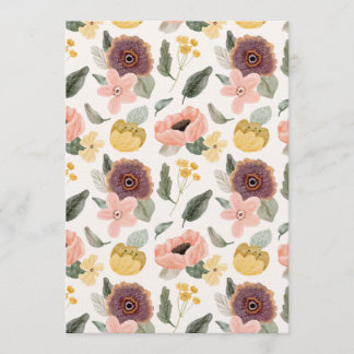Convite Padrão Floral Seamless em Aquarela Pastel | Suave