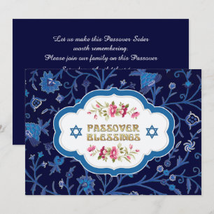 Convite Padrão Floral Seder de Passover