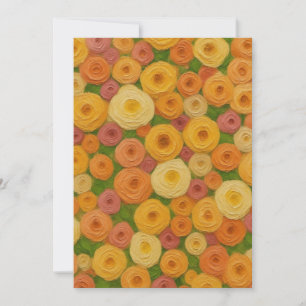 Convite Padrão Floral Sem Costura de Outono Quente Pintura