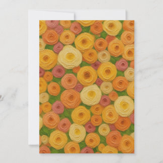 Convite Padrão Floral Sem Costura de Outono Quente Pintura
