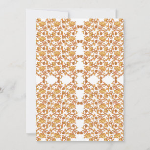 Convite Padrão floral simétrico com mosca laranja