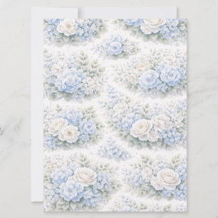 Convite Padrão Floral SoftBlue Elegante Botânico Romântico